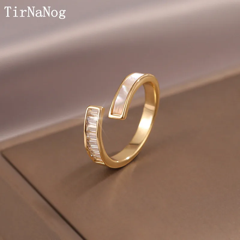 

2022 New South Korean Traditional Cross Adjustable Ring Fashion Luxury Elegant New Gothic Shells Zircon Index Finger Ring