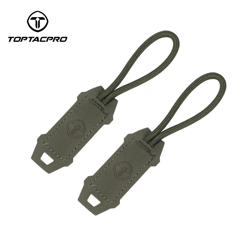 TOPTACPRO Tactical Hook Handle Zipper Handle 2PCS Zipper Pull Camo Drawstring Head 8904