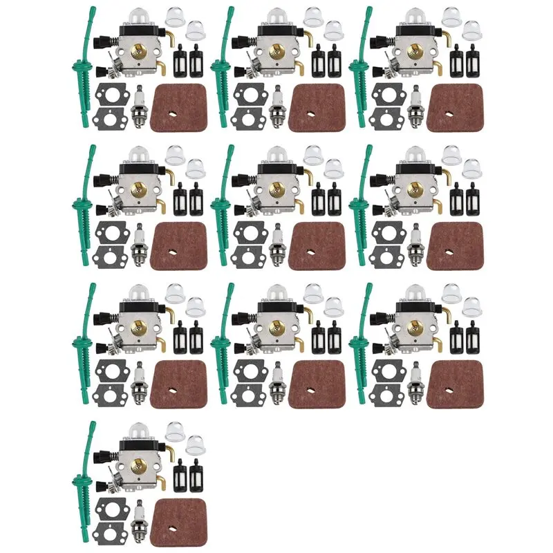 B97A 10X Carburetor for FS55 FS55R FS55RC FS38 FS45 FS46 KM55 HL45 String Trimmer Weed Eater with Air Filters
