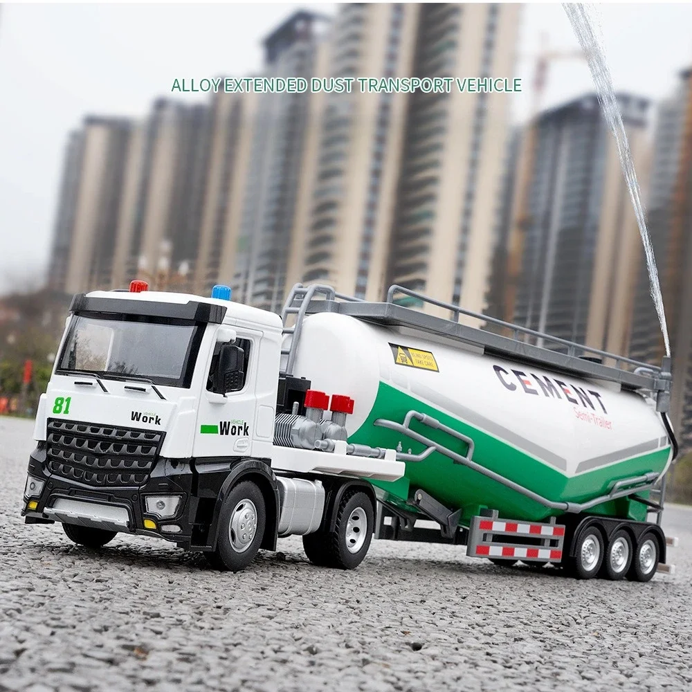 

1:18 ALLOY EXTENDED DUST TRANSPORT VEHICLE Car Model Diecast Alloy Toys Doors Opened with Sound Light Truck Children's Fun Toy