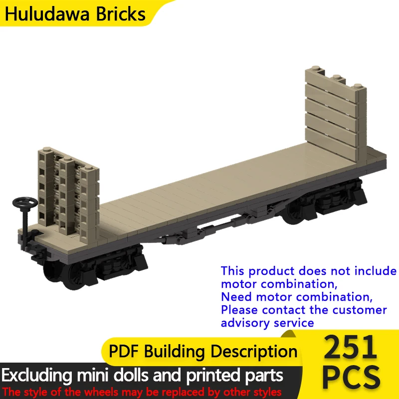

City Car Model MOC Building Bricks Narrow Gauge Bulkhead Flatcar Modular Technology Children Holiday Gifts Assemble Toys Suit