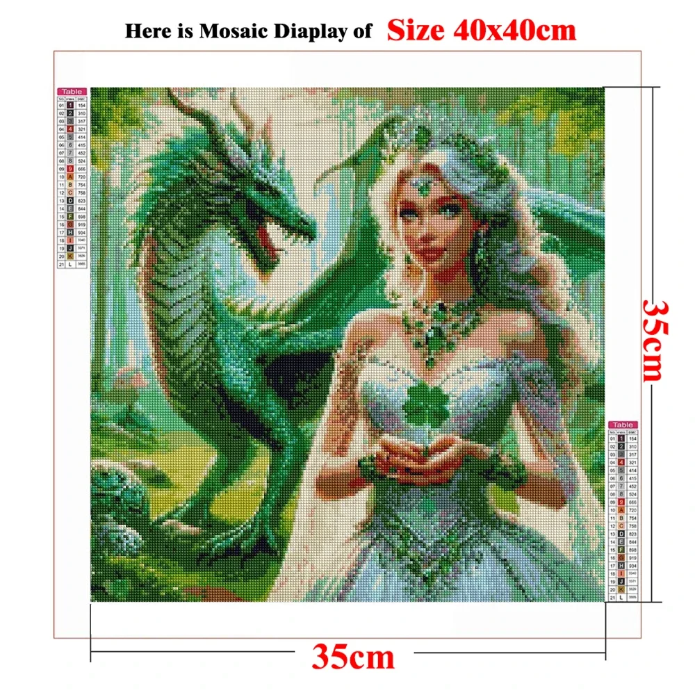 Diamond Painting New 2024 Fairy Goddess Dragon Mosaic Embroidery Queen and Her Dragon 5D Diy Cross Stitch Kits Crafts Home Decor