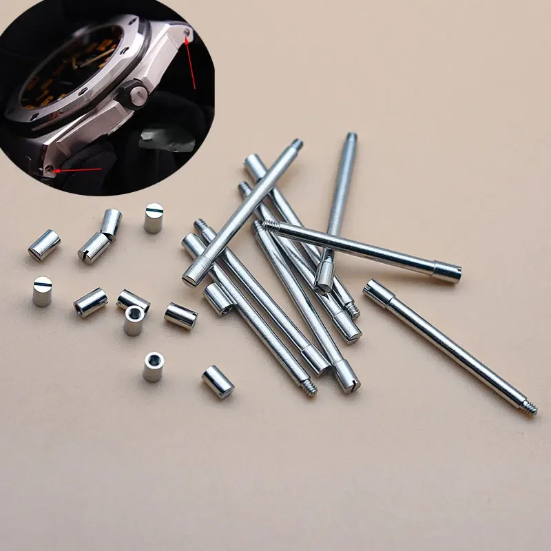 26.5mm 28mm Solid Stainless Steel Connection Repair Install Glossy Screw Rod for AP Royal Oak Offshore Watch Strap 15400 15703