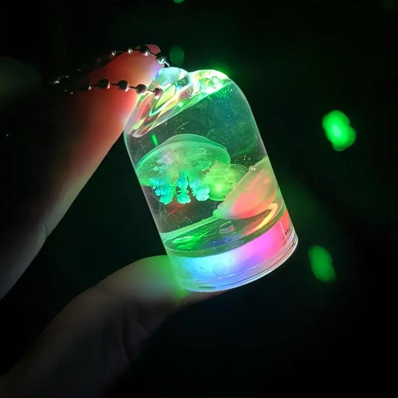 Handmade Ocean Decorative Keychain Desktop Display Jellyfish Specimen Dreamy Jewelry Gift Decoration Creative Halloween ...
