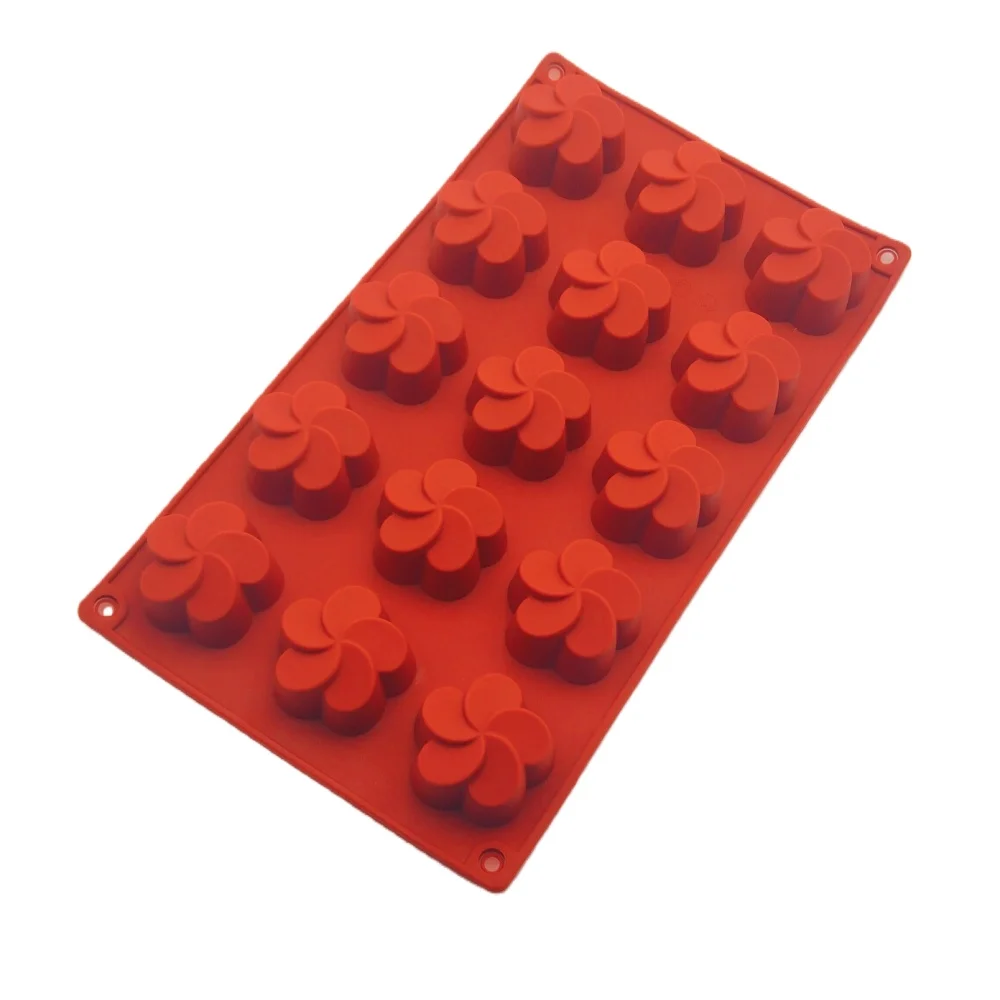 15 Hole Windmill Flower Shape Silicone Chocolate Mold DIY Ice Tray Multi-function Kitchen Baking Tools French Dessert Cake Mold