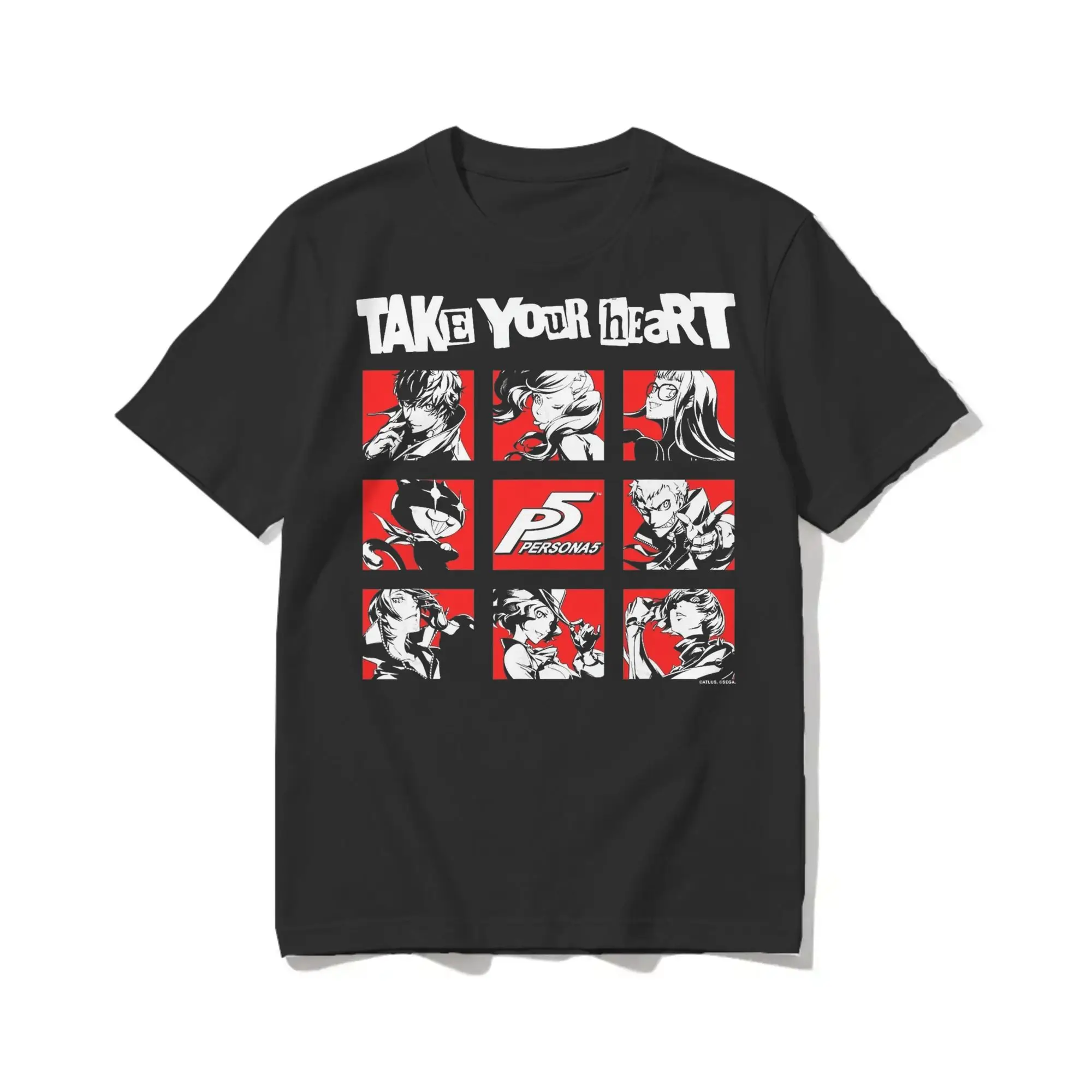 Take Your Heart Persona 5 Design T Shirts Men 100% Cotton Fashion for Male T-Shirt O Neck  Tee Shirt Short Sleeve Tops Plus Size
