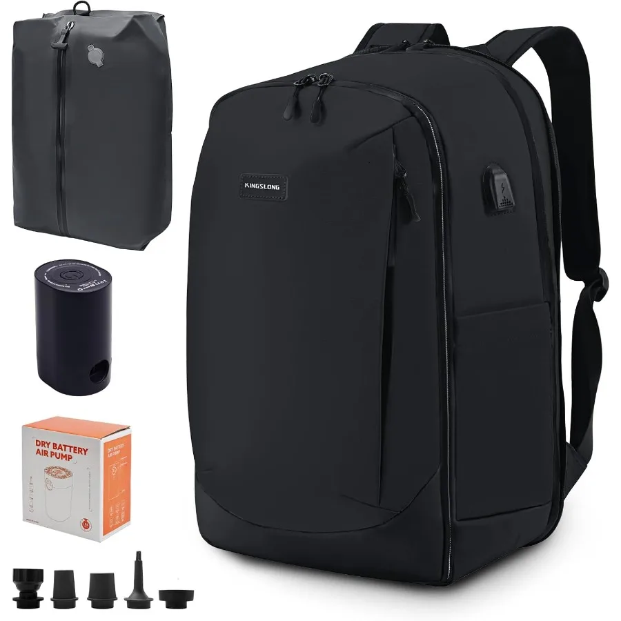 حقيبة ظهر مفرغة لضغط ختم السفر: حقيبة مكنسة كهربائية مع مضخة هواء - تحمل نظام حزمة قابل للتوسيع لأجهزة الكمبيوتر المحمول والمشي لمسافات طويلة #1