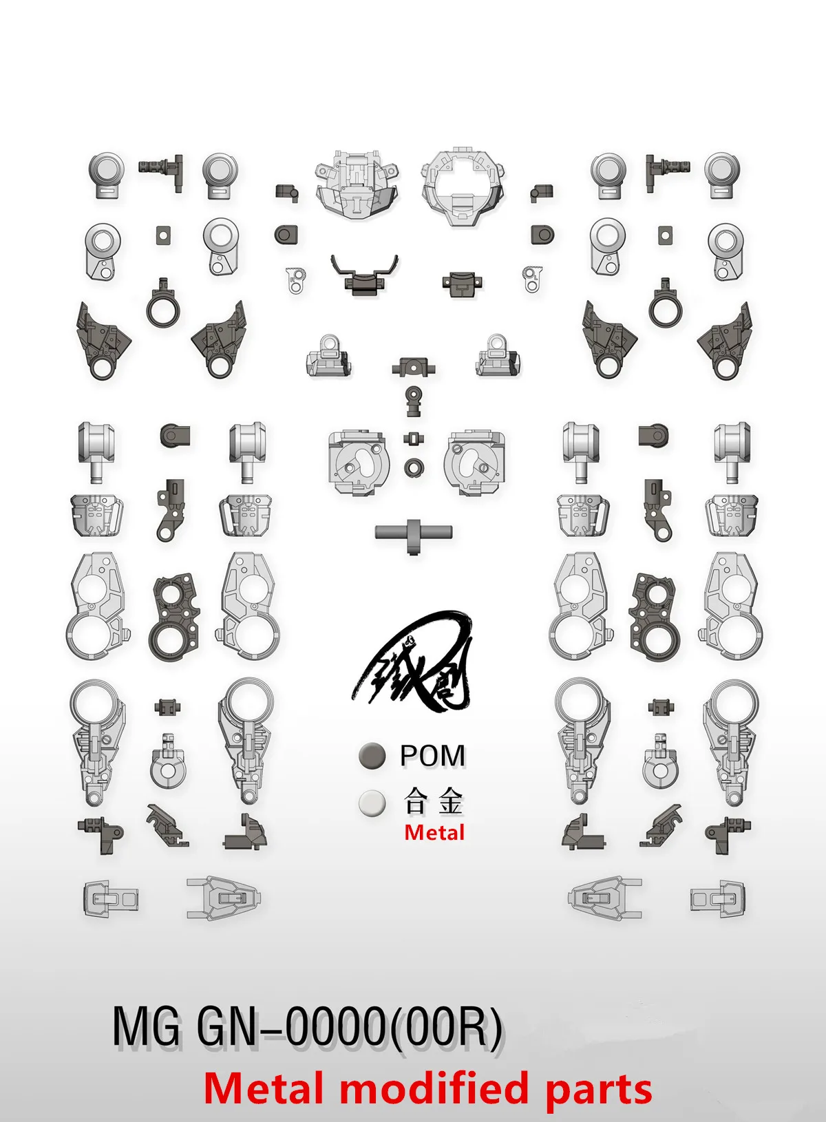 TC model reinforced metal frame modified parts with GN led for MG 1/100 GN-0000 00R XN DT007