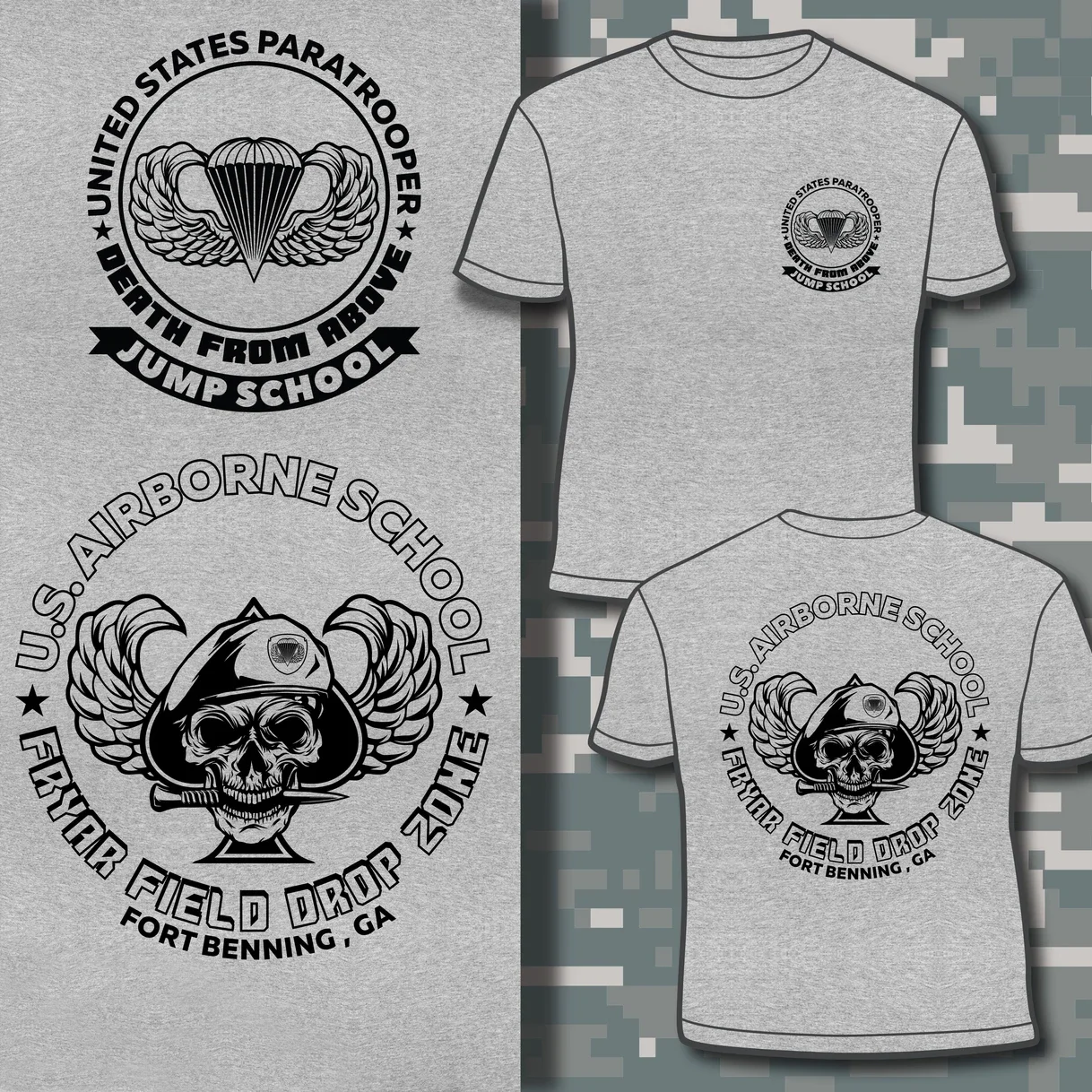 US Airborne School - Fryar Field Jump Zone - Fort Benning, GA T-Shirt 100% Cotton O-Neck Short Sleeve Summer Casual Mens T-shirt