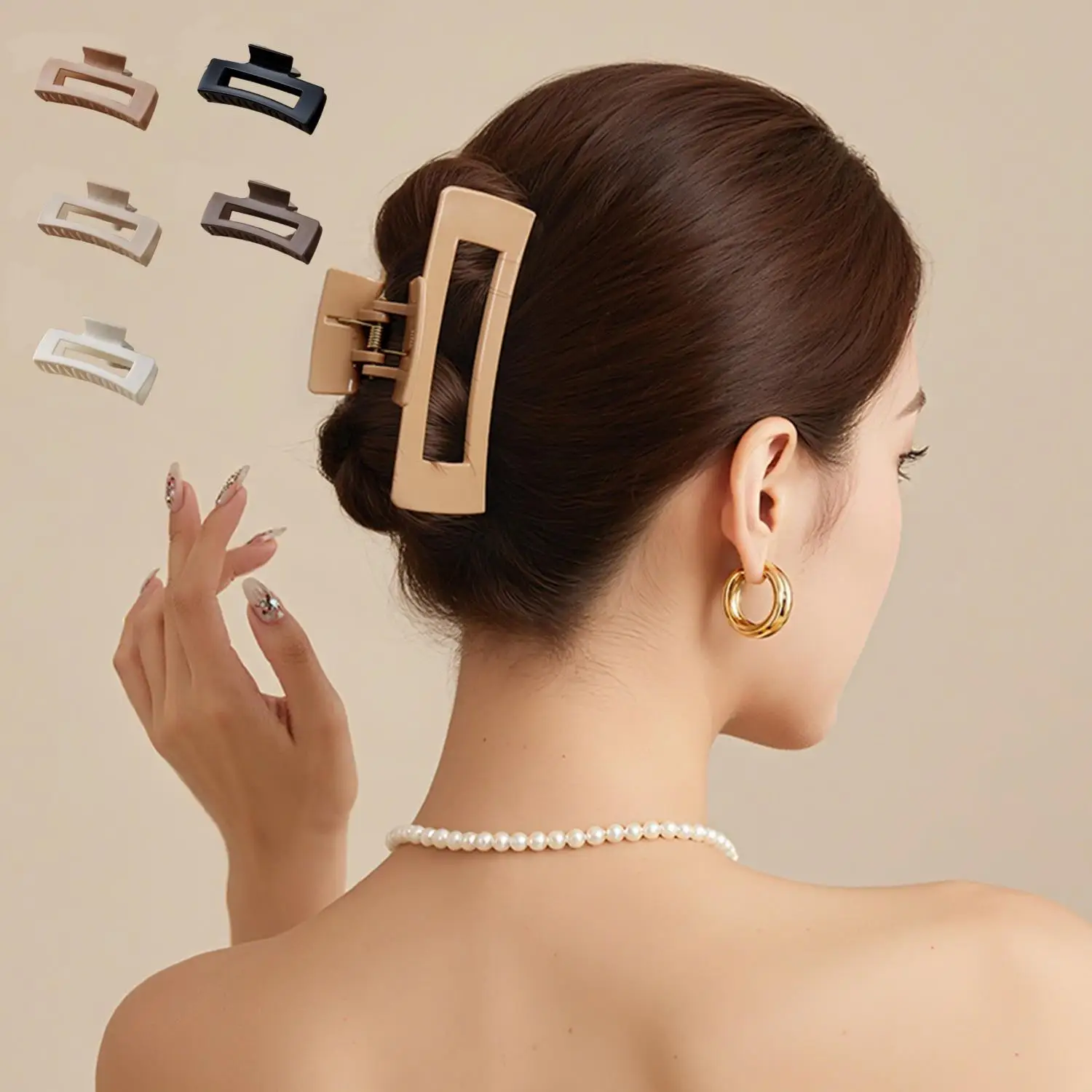 

Korean Large Claw Clips For Hair Accessories Women Headdress Ins Fashion Safe Silicone Safe Catch Crab Hairpins Gift