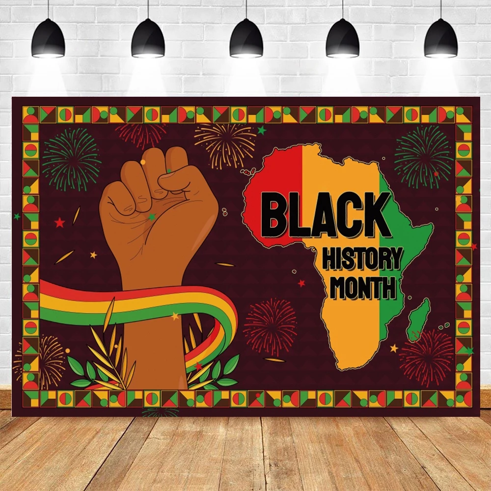 Black History Month Photo Booth Backdrop African American National Holiday Party Decor February Festival Photography Background