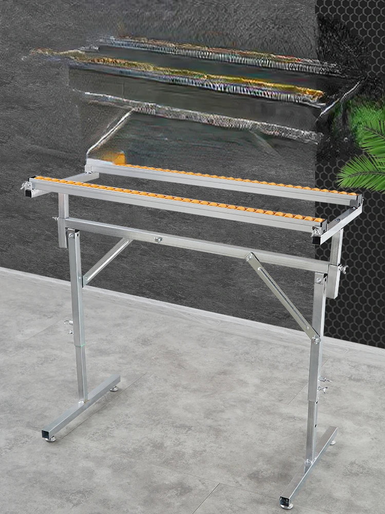 Folding saw table, woodworking double row material receiving frame, fluent bar support frame, edge banding machine slide rail