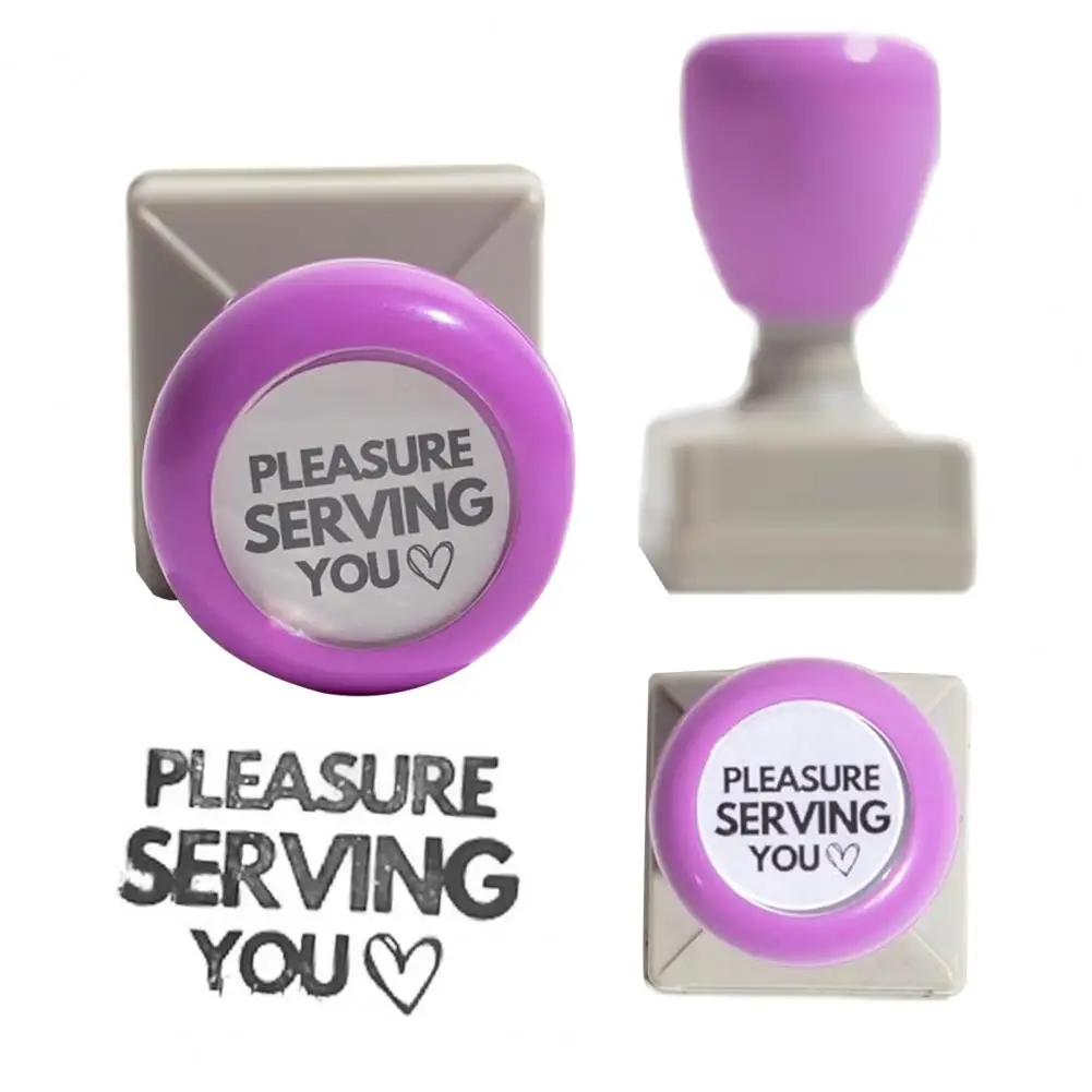 Seal Stamp Tip Reminder for Waitresses Servers Self-inking Pleasure Serving Stamp for Service Work Customer