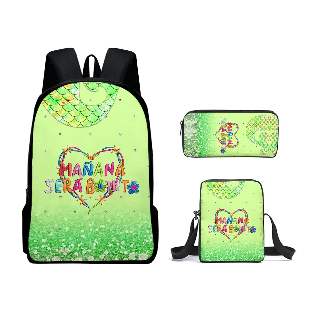 

Harajuku Youthful Manana Sera BonitoI 3D Print 3pcs/Set Student Travel bags Laptop Daypack Backpack Shoulder Bag Pencil Case