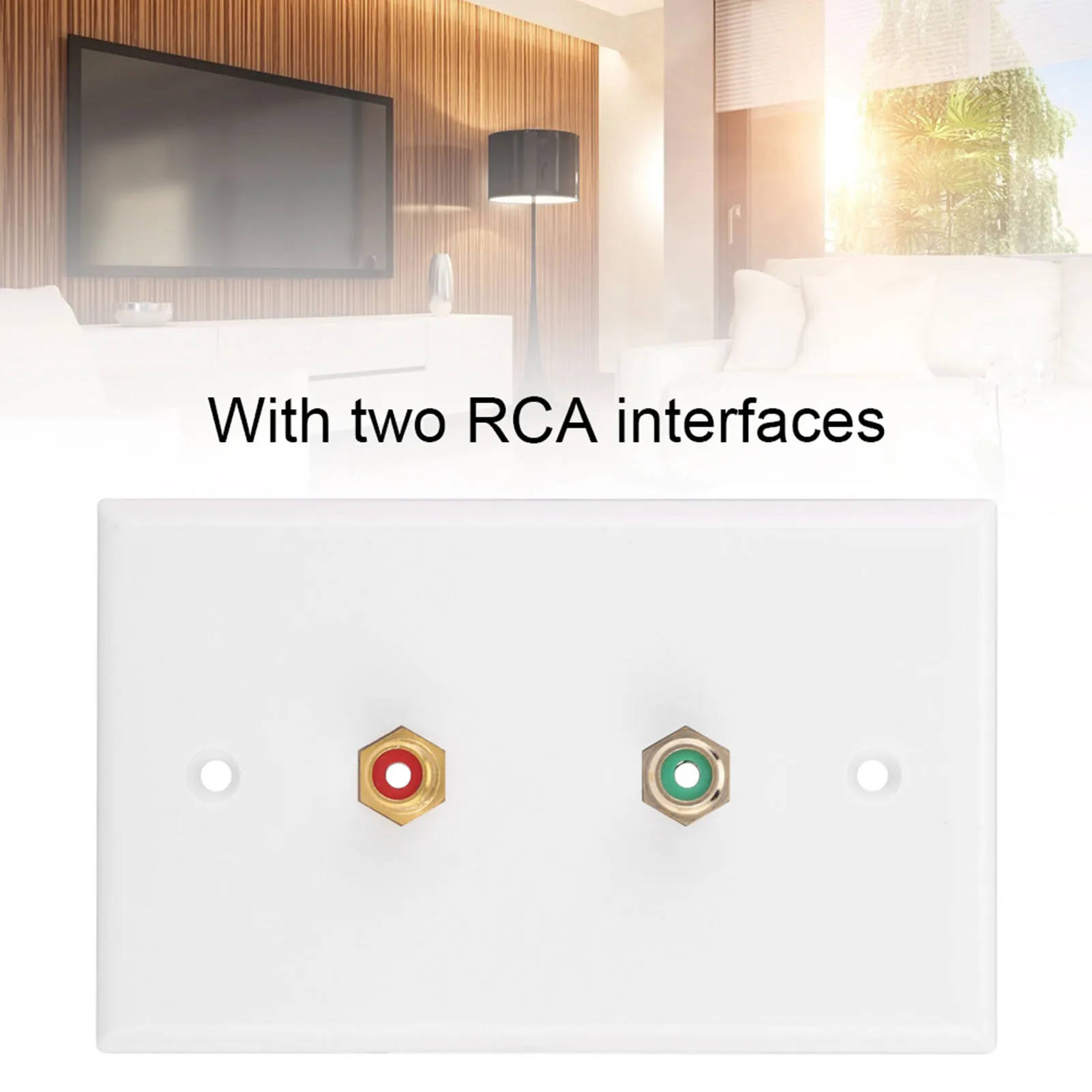 Multi Functional 2 RCA Interfaces Wall Plate Panel for Office Building suitable for home decoration, office buildings, etc