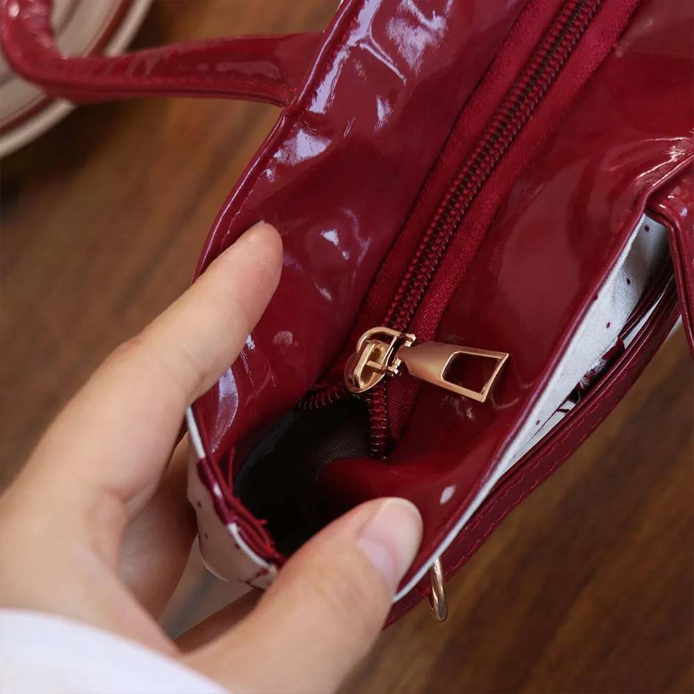 

Portable Sweet French Tote Bag Contrast Color Large Capacity Bow PU Handbag Korean Style Lace Ribbon Underarm Bags Work