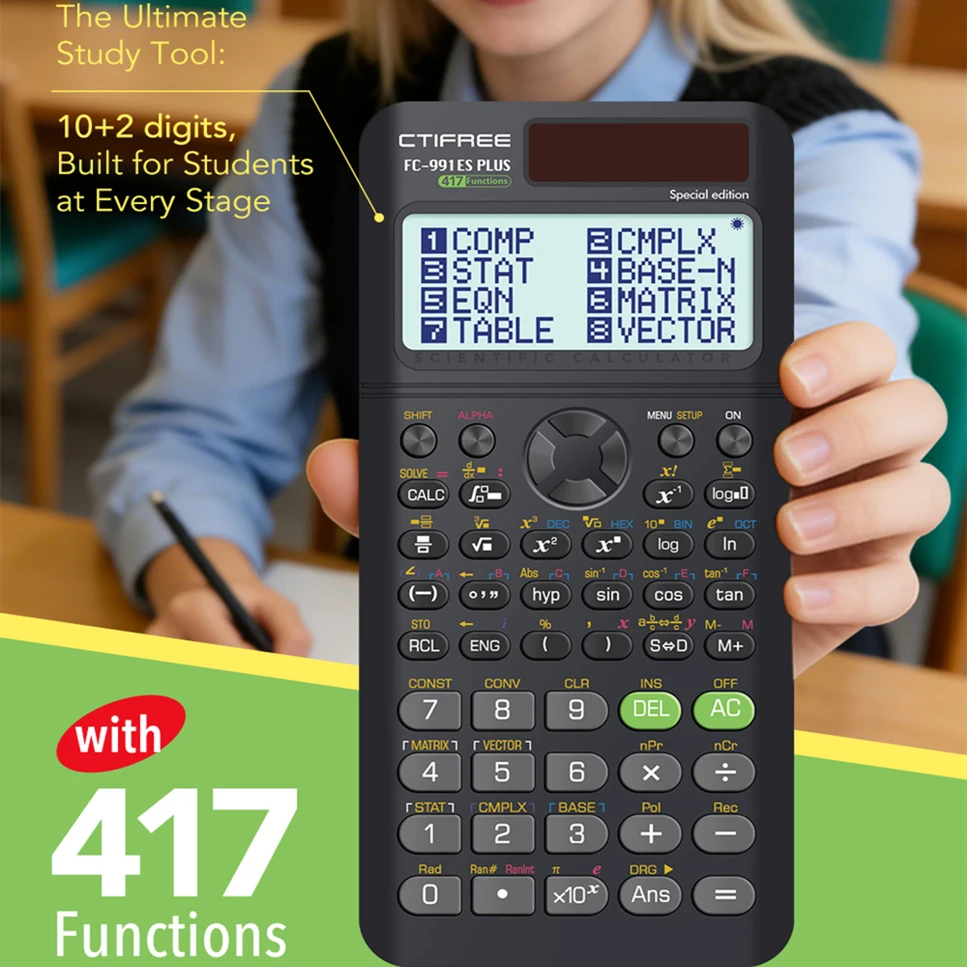 

FX-991ES Plus 2nd Function Calculator: Student Scientific Calculator for Matrices, Complex Numbers, and Solving Equations