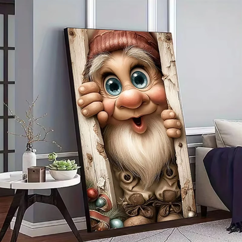 Diy Diamond Painting Diamond Mosaic Big Eyed Gnome Embroidery 5D Full Drill Square Round Rhinestone Cross Stitch Kit Home Decor