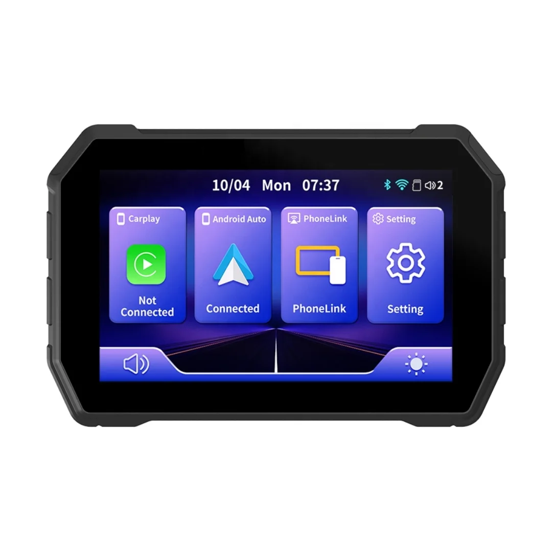 

Motorcycle CarPlay 5-inch Portable Motorcycle Screen Motorcycle GPS Navigation Display Wireless CarPlay Android Car