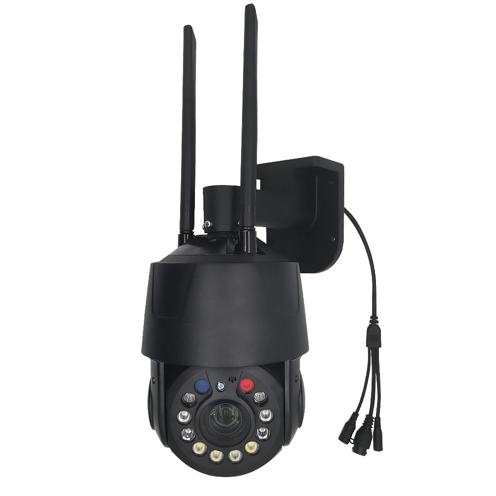 Topodome 5MP/8MP WiFi/4G TF Card Voice Intercom Humanoid Tracking Red/Blue Light Alert 30X Optical Zoom All Metal PTZ IP Camera