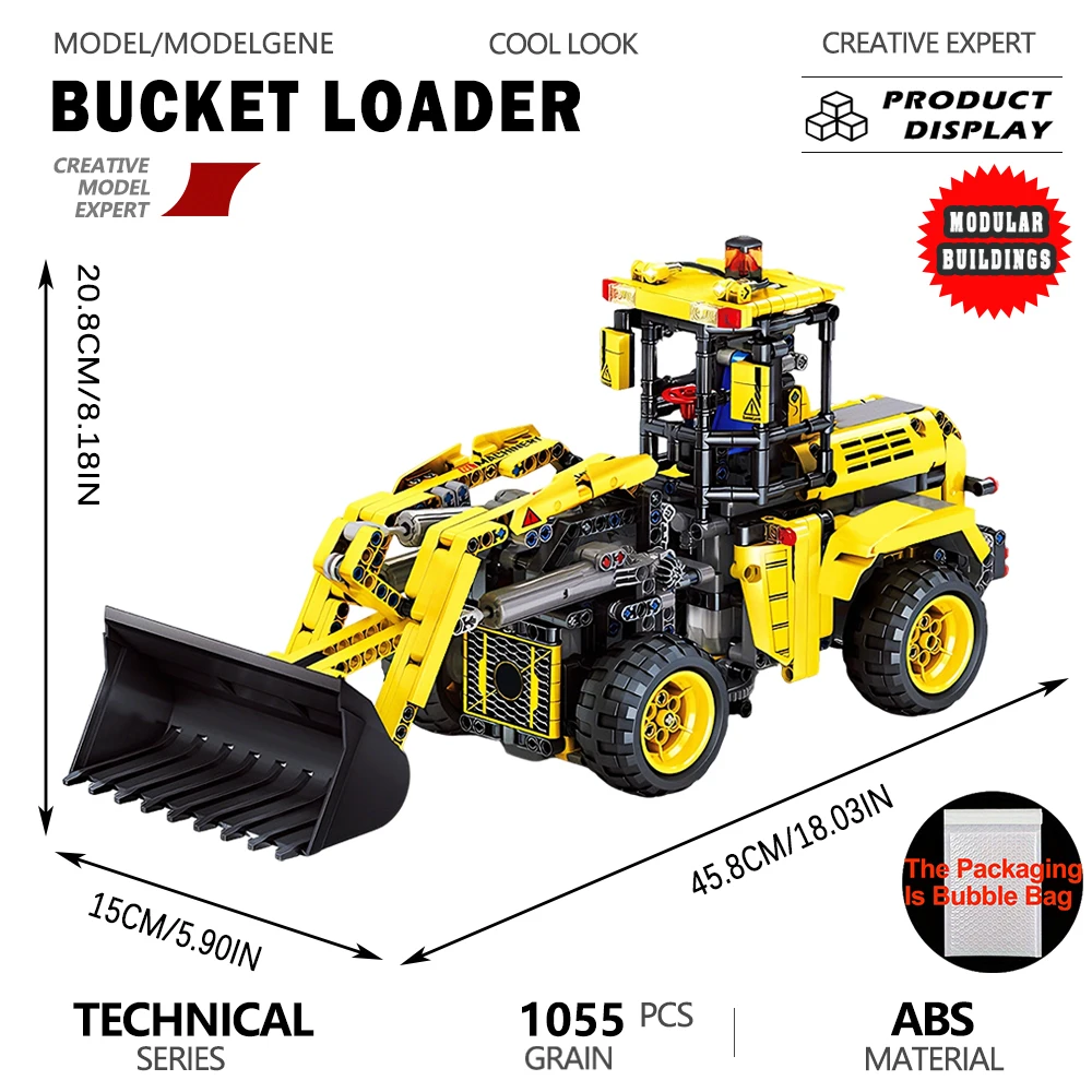 

Technical Transformable Engineering Vehicle Model Building Blocks Multiple Shape Conversion Bricks Set Bucket Loader Toy Gift