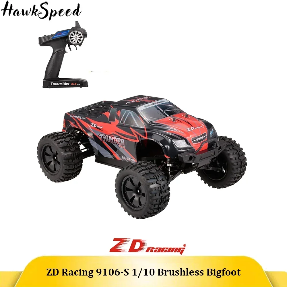 

ZD Racing 9106-S Масштаб 1/10 Бесщеточный Monster Truck 2.4G 4WD 70KMH RTR с расширенным пультом дистанционного управления для радиоуправляемых энтузиастов