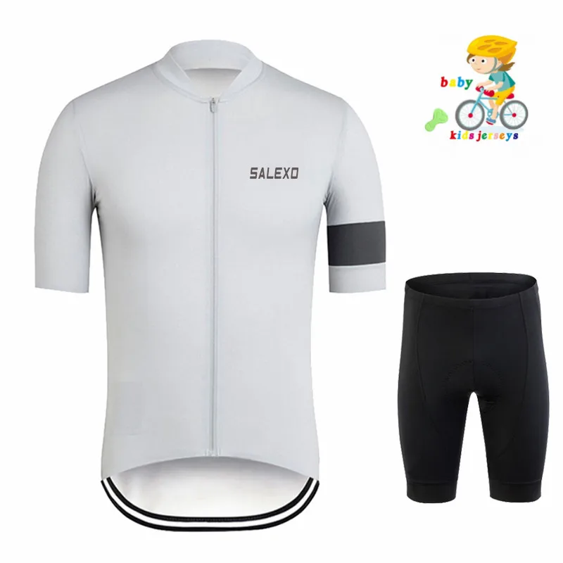 Salexo Kids Cycling Jersey Set Shorts Summer Balance Breathable Quick Dry Children Cycling Clothing Boys Girls Bicycle Wear