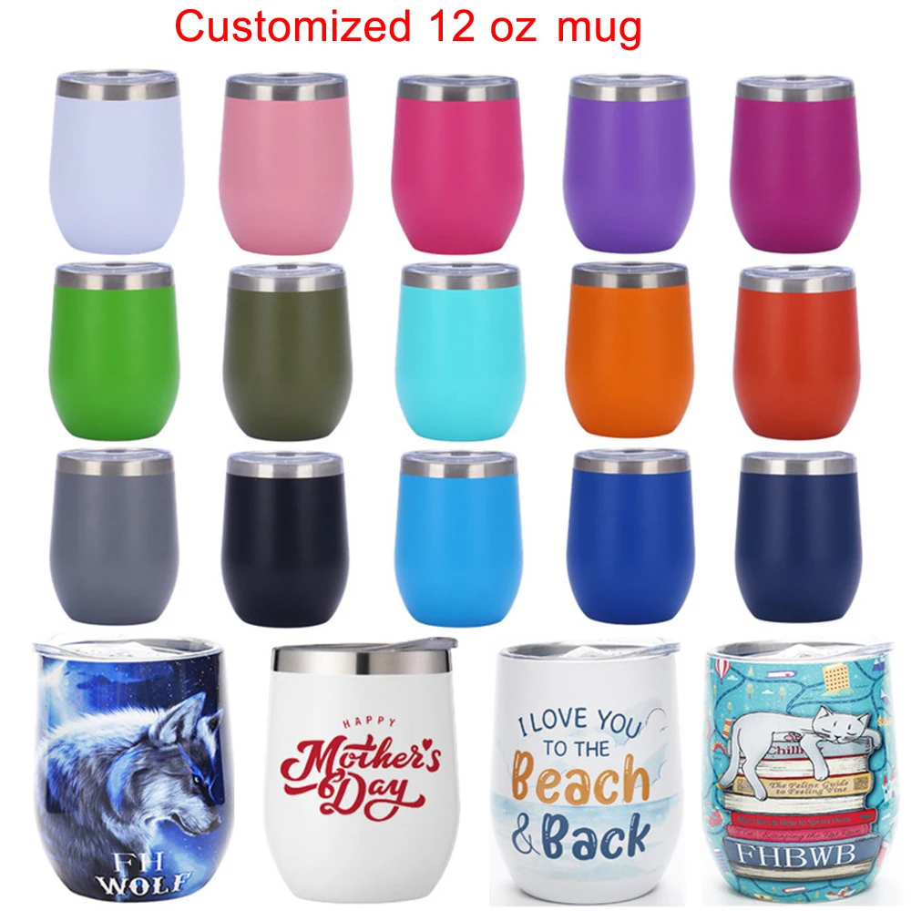 12 OZ Wine Coffee Mug Stainless Steel Vacuum Insulated Tumbler Leak Proof Thermo Beer Cup Thermal Bottle Wedding Gift Girl 350ml