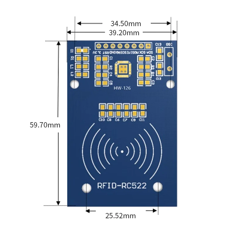Флуоресцентный Модуль RFID RC522 для отправки карты S50 Fudan, брелок для часов nmd raspberry pi