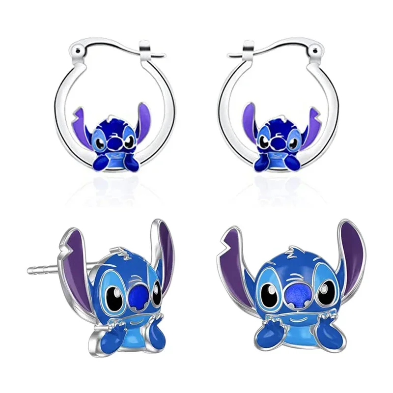 Disney Anime Creative Lilo&Stitch Earrings Pendant Cute Stitch Metal Earrings Exquisite Women's Jewelry Accessories Girl Gift