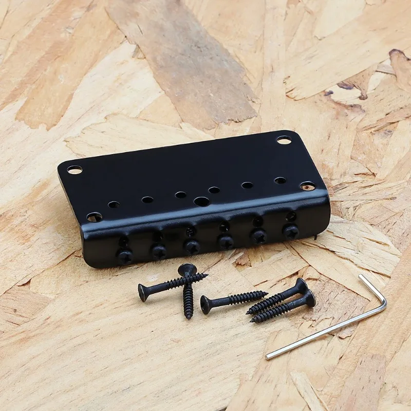 Direct Replacement Hardtail Bridge for Electric Guitar,78mm 6-String Compatible with Strat/Tele Style Guitars, Fixed Bridge Part