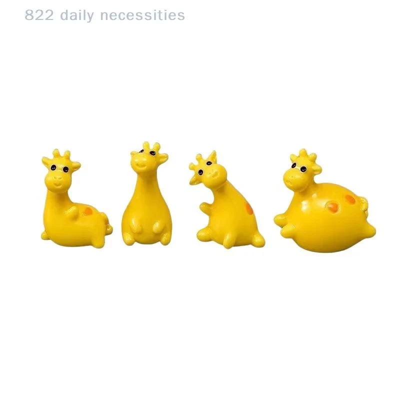 Convenient Cute Cartoon Mini Resin Giraffe Figurines Eco-Friendly Decor for Desktop Car Fairy Garden Home Kids Room