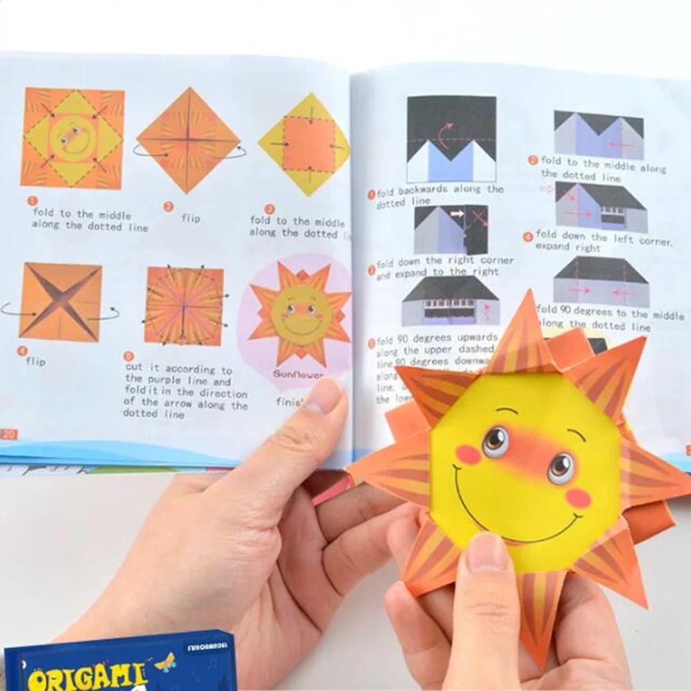 108 Seiten DIY Montessori Spielzeug Cartoon Tier Origami Papier Kinder Handwerk Spielzeug Handwerk Parper Kunst Lernspiel zeug für Kinder Geschenk