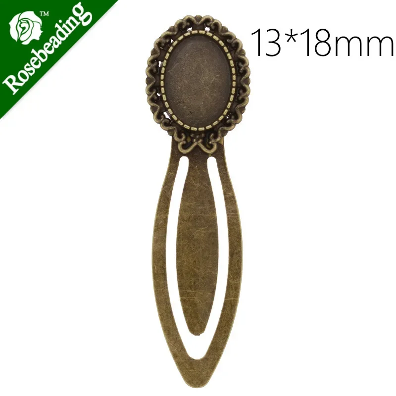 

10 шт. винтажная простая закладка из антикварной бронзы с овальным безелем 13x18 мм, длина: 72 мм, металлическая закладка для Diy-C4249