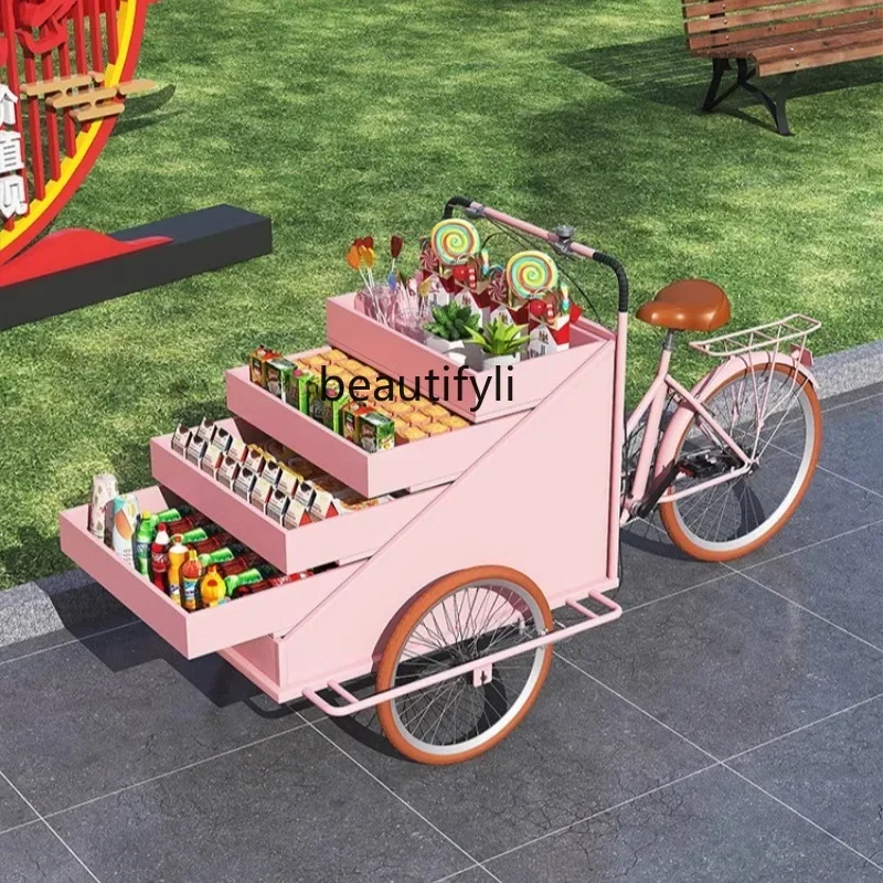 

Three-wheeled stall promotion rack dining car mobile snack float booth drink ice powder car