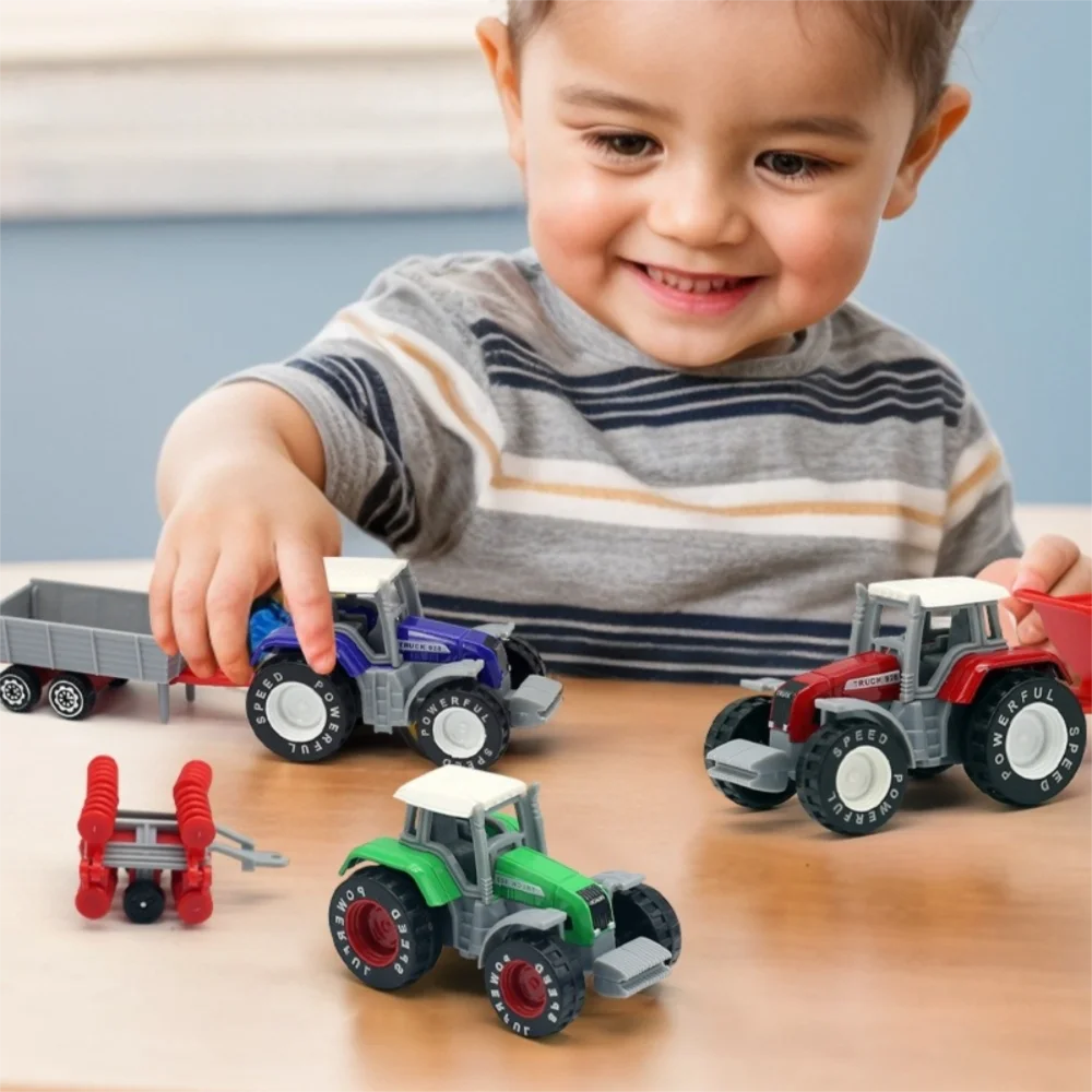 Modello di veicolo di ingegneria in lega creativa Modello di simulazione Mini modello di trattore Auto di ingegneria per bambini