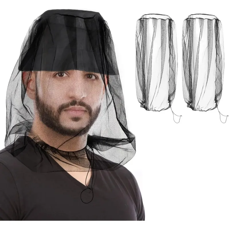 Mosquito Net Head Face Neck Protector Fly Netting Hood By Bugs Gnats Noseeums Screen Net for Outdoor Lover Extra Fine Holes New