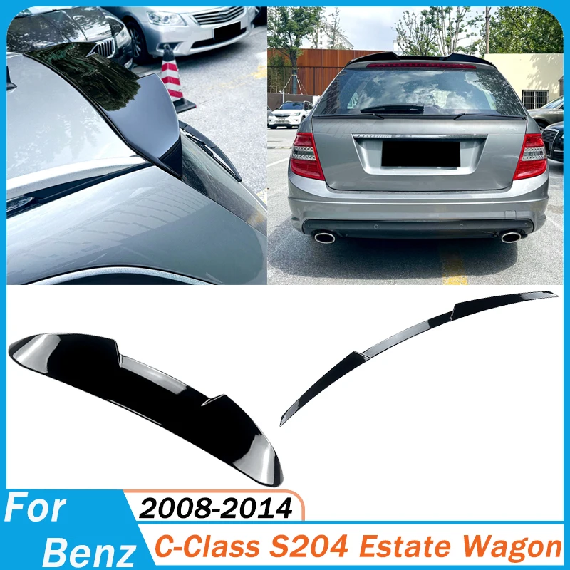 

For Mercedes-Benz C-Class S204 2008-2014 Estate Wagon Rear Trunk Roof Splitter Spoiler Wing Lip Body Kit Tuning Exterior