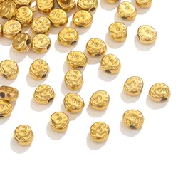 20pcs Gold Plated Stainless Steel Baroque Small Loose Beads For Jewelry Making DIY Bracelet Jewelry Making Spacer Beads Charm