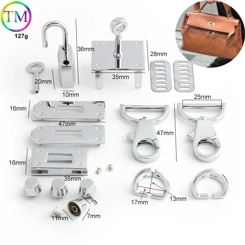 Luxury Metal Lock Bag Clasp Diy Hardware Wholesale Twist Turn a Set of Locks Fitting For Woman Handbag Purse Bag Accessories