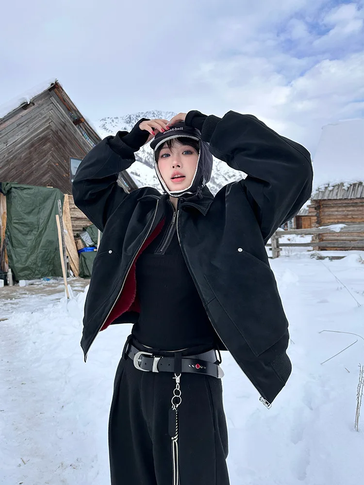 

Зимнее хлопковое джетовое пальто Thiened American Sle, мужское и женское хлопковое пальто с воротником из кожи горного орла с рисунком личи