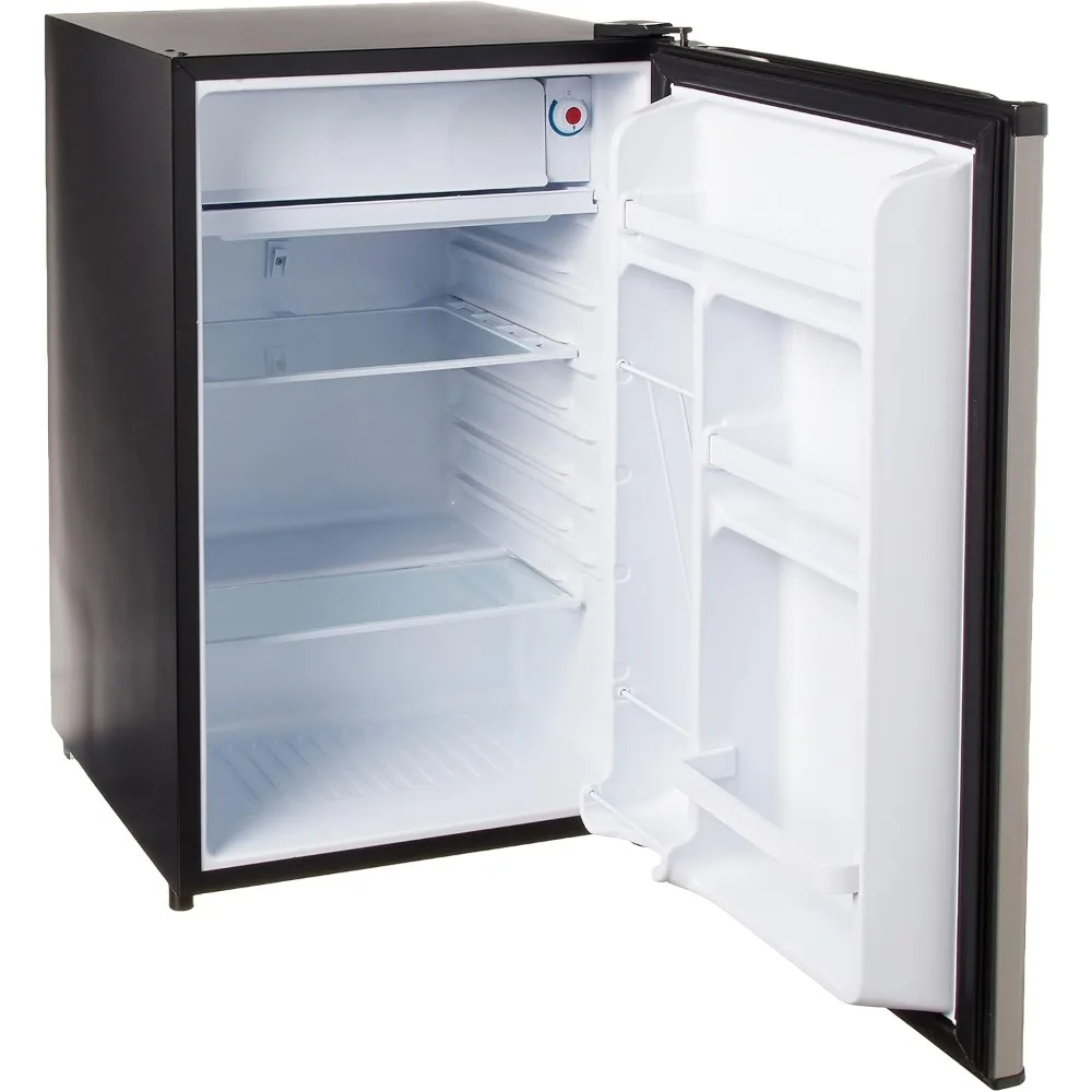 Compact Fridge, 4.5 Cubic Feet, Compact Internal Freezer，Manual，Stainless Steel