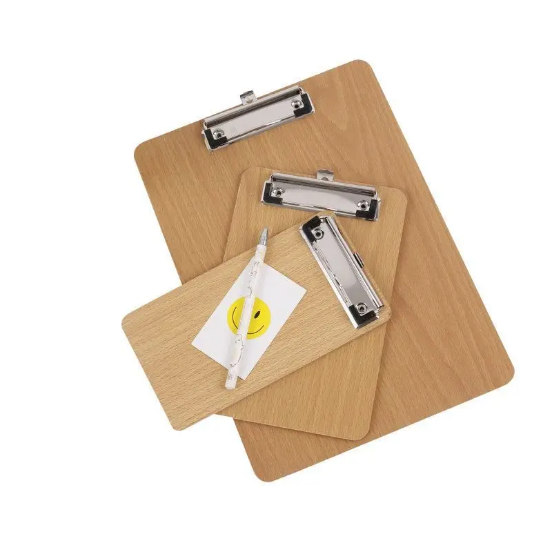 A4 A5 Size Wooden File Splint Clipboard Writing Board Student Painting Mat Hanging Folder Business Office Bill Clip Drawing Pad