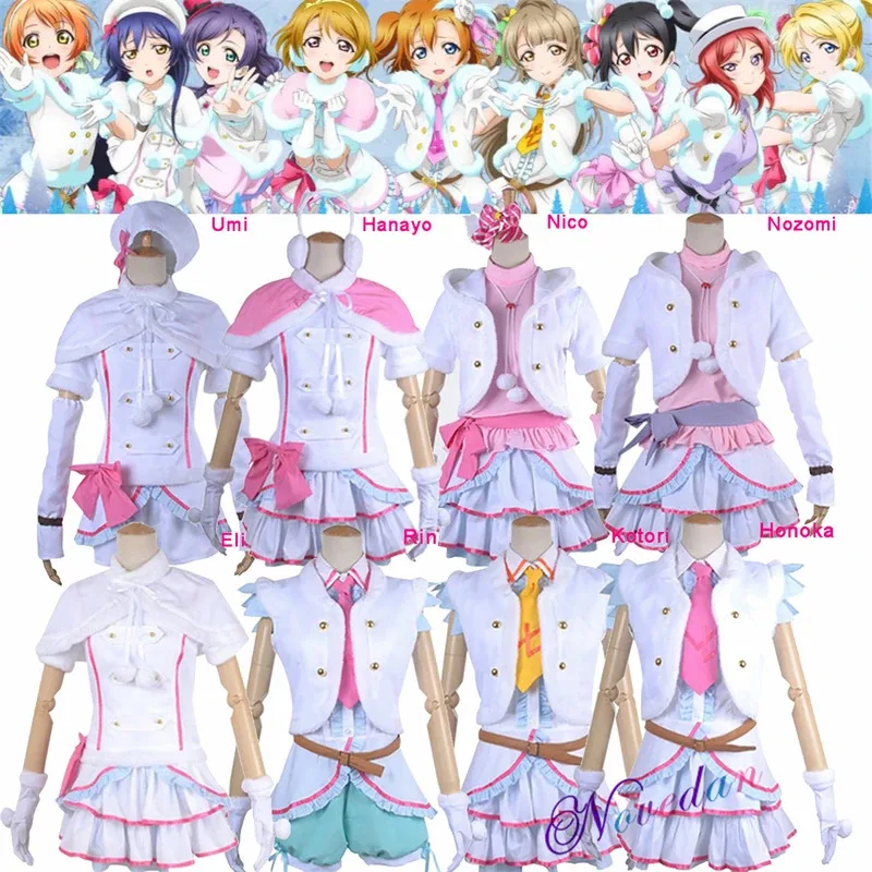 Аниме Lovelive Snow Halation Косплей Маки Уми Нозоми Рин Нико Котори Love Live Косплей Костюм Парик Обувь Зимнее Платье Лолиты Костюм