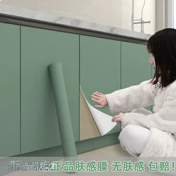 Skin-feeling Cabinet Door Stickers Kitchen Oil-proof Cabinets Living Room Bedroom Desktop Waterproof Self-adhesive Wallpaper