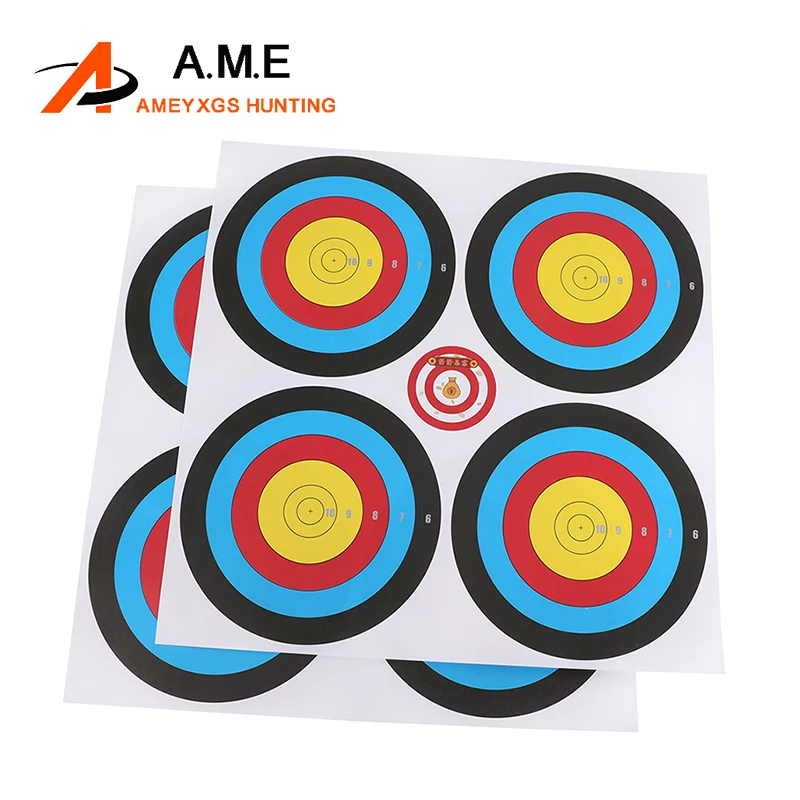 5/10/15/20pcs Archery Target Paper Non-reflective for Bow Arrow Shooting Practice Dart Flight Target Paper Archery Accessories