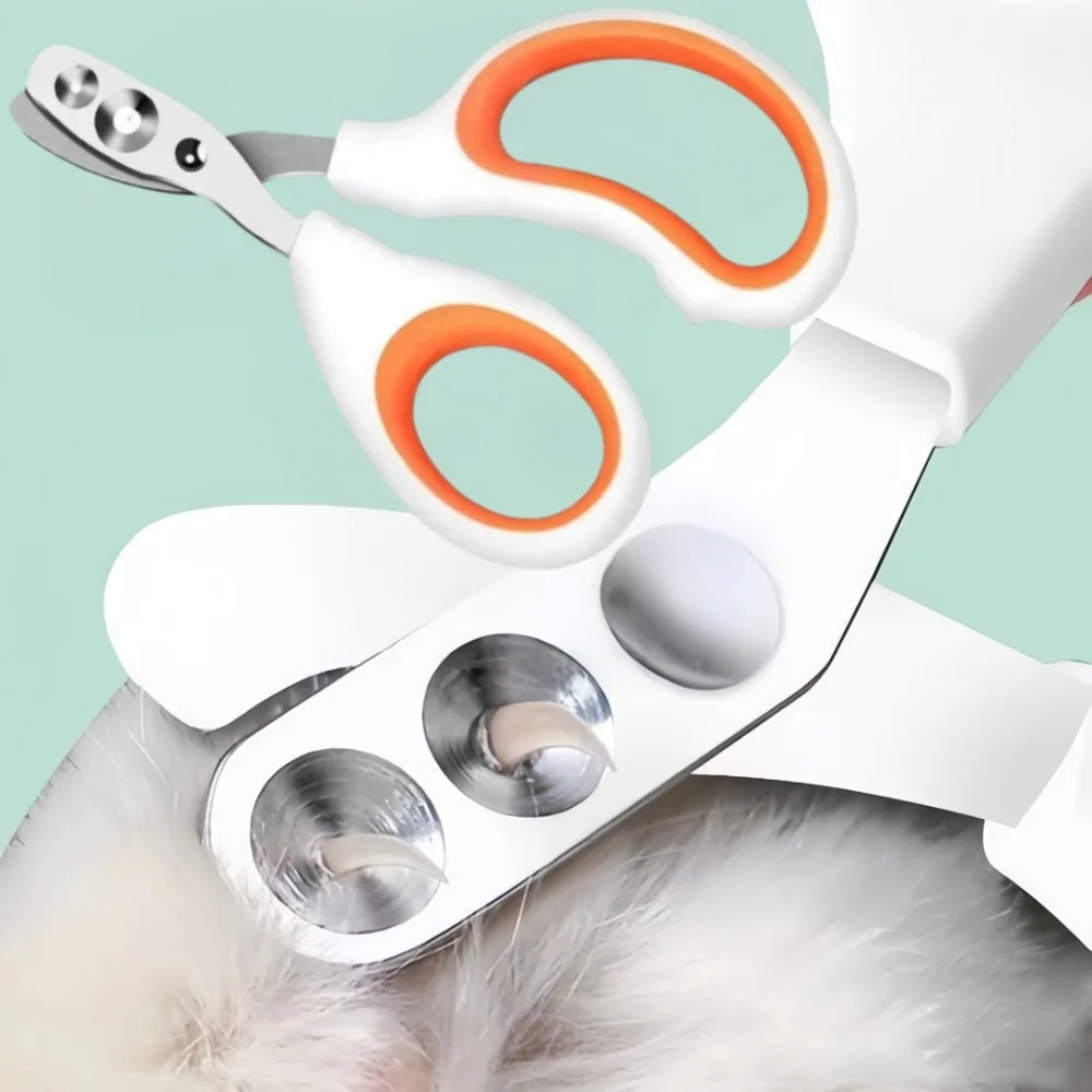 Tesoura de Unhas para Gatos com Furo Circular, Cortador de Unhas Profissional em Aço Inoxidável para Animais de Estimação, Aparador de Garras, Produtos para Higiene de Animais de Estimação