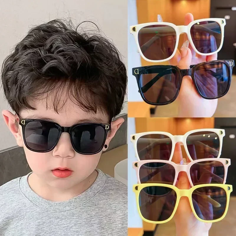 Children sunglasses 2024 fashion square kids Sunglasses boy girl Square goggles Baby travel glasses 6 colors optional UV400