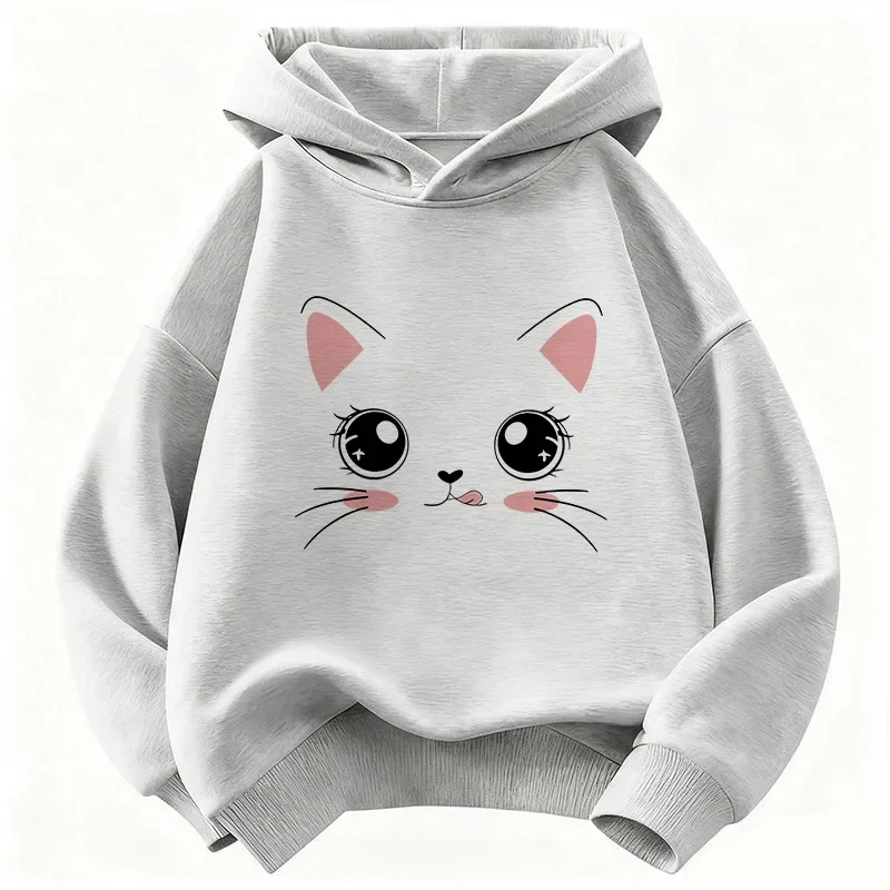 Latest collection of fun cat emoji patterns on hooded sweatshirt. Cute best-selling pullover hoodie for boys and girls.