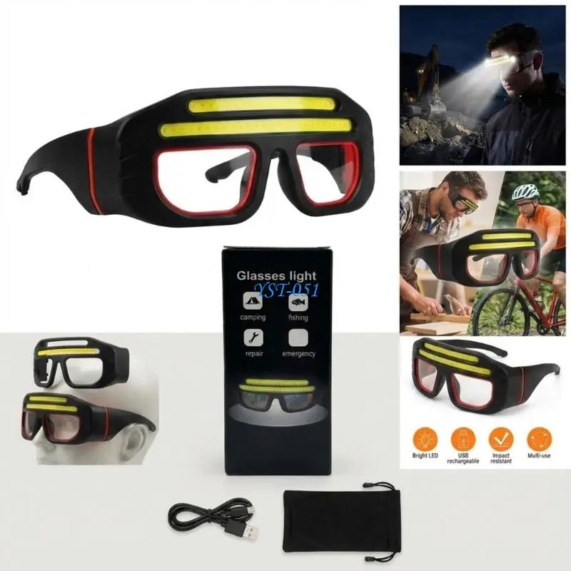 E15A Light weight LED Headlamp Safety Glasses Rechargeable LED Glasses Headlight